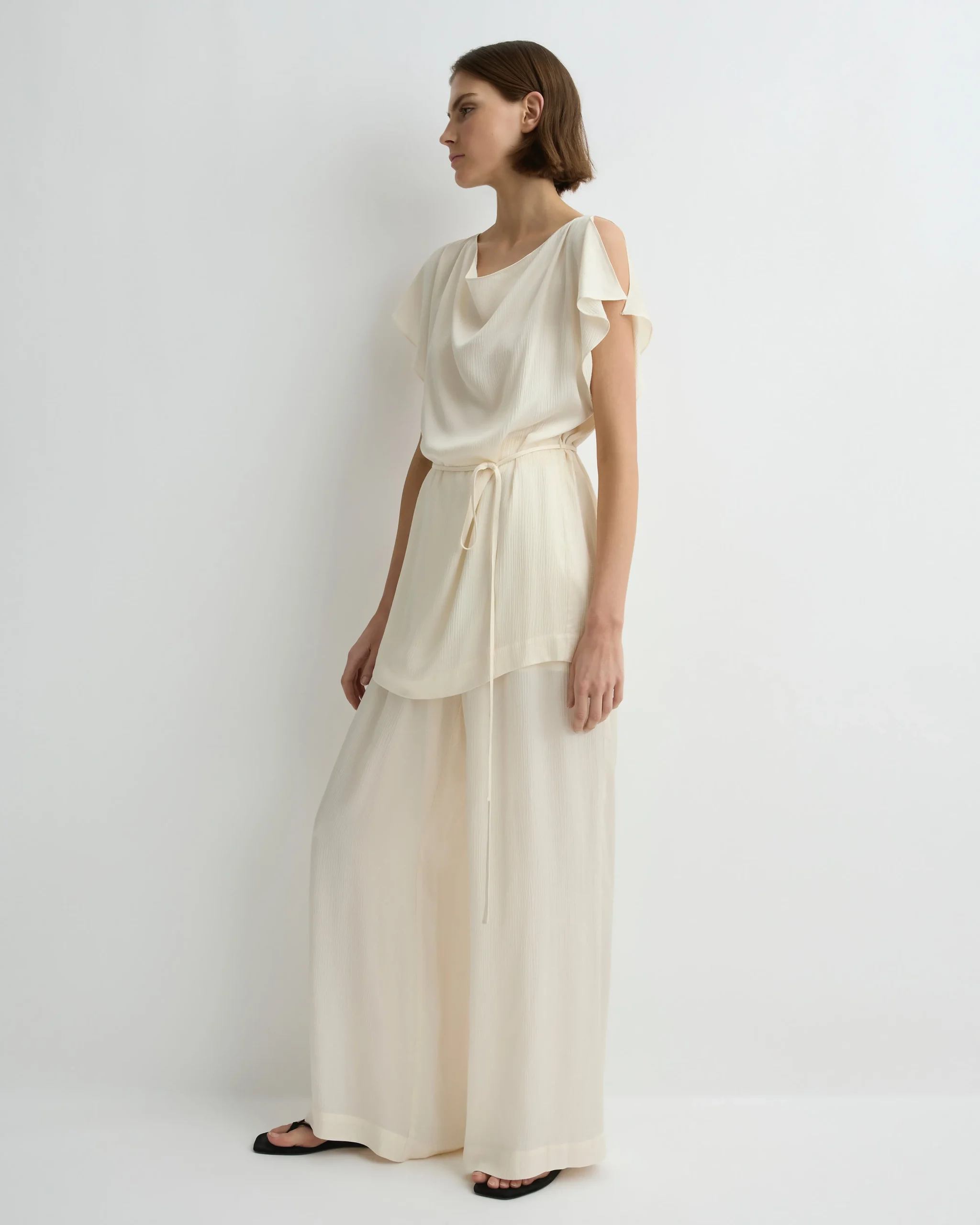 BONDI BORN Tops|Matching Separates*Ardea Split Shoulder Top - Pearl