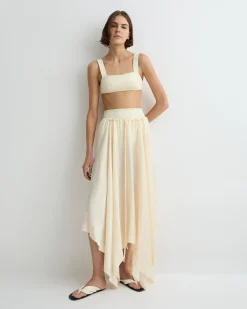 BONDI BORN Skirts|Matching Separates*Ardea Square Long Skirt - Pearl