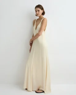BONDI BORN Maxi Dresses|Dresses*Ardea Twist Shoulder Maxi Dress - Pearl