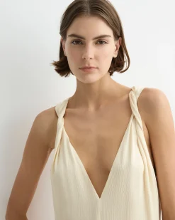 BONDI BORN Maxi Dresses|Dresses*Ardea Twist Shoulder Maxi Dress - Pearl