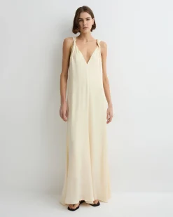 BONDI BORN Maxi Dresses|Dresses*Ardea Twist Shoulder Maxi Dress - Pearl