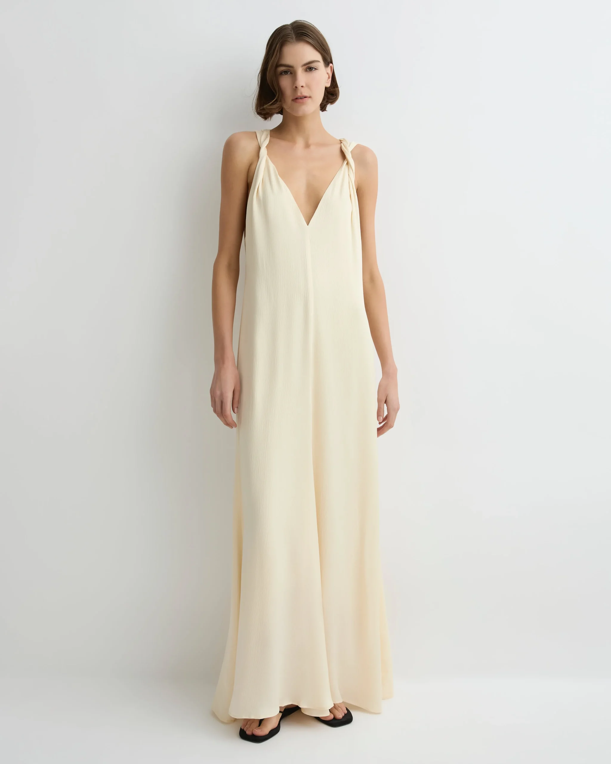 BONDI BORN Maxi Dresses|Dresses*Ardea Twist Shoulder Maxi Dress - Pearl