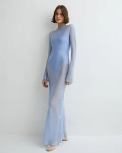 BONDI BORN Maxi Dresses|Dresses*Capri Silk Bias Long Dress - Sky