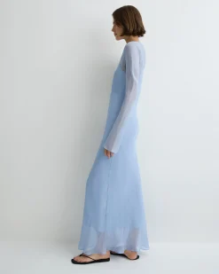 BONDI BORN Maxi Dresses|Dresses*Capri Silk Bias Long Dress - Sky