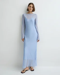 BONDI BORN Maxi Dresses|Dresses*Capri Silk Bias Long Dress - Sky