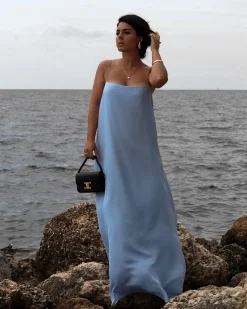 BONDI BORN Maxi Dresses|Dresses*Capri Silk Cami Dress - Sky