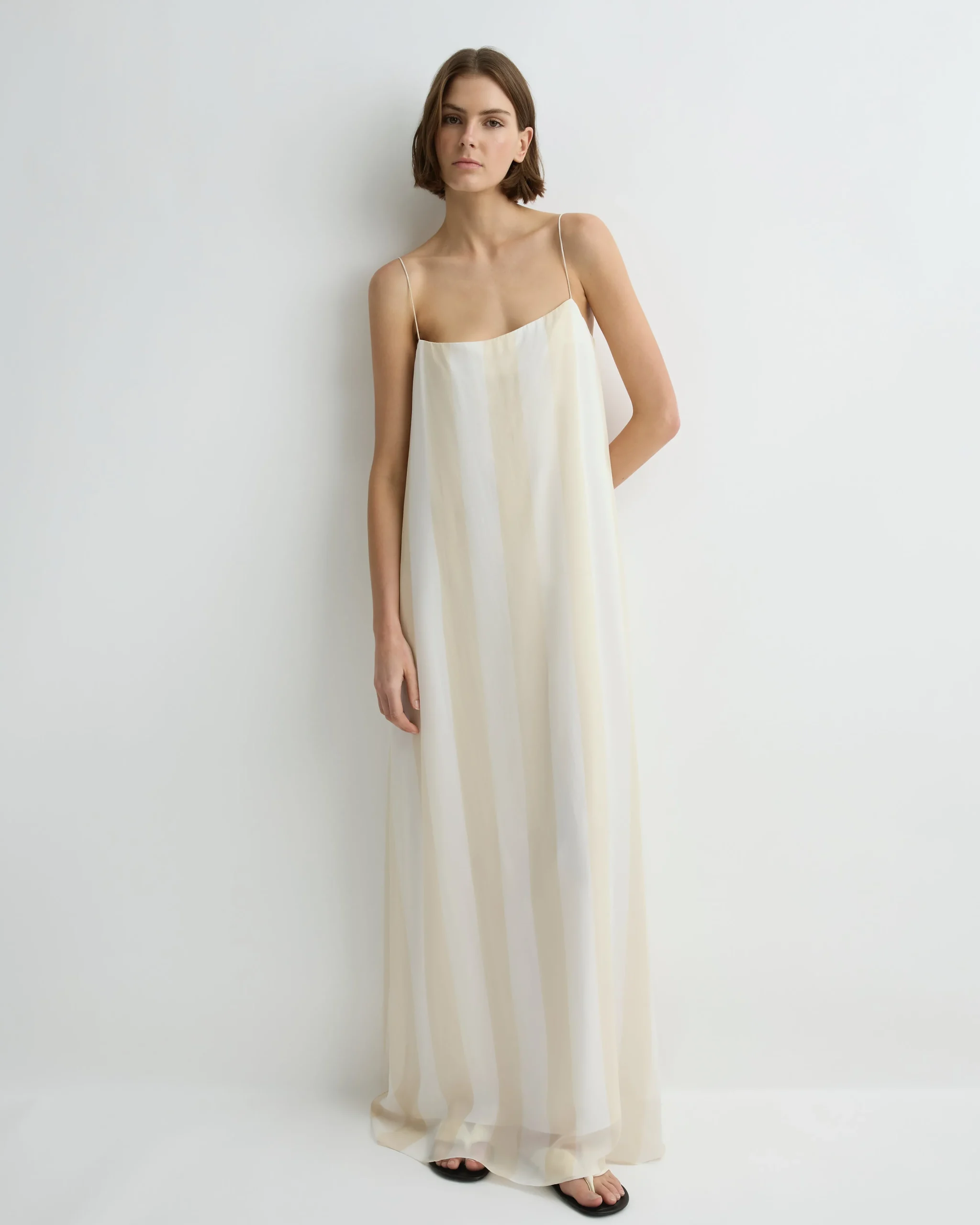 BONDI BORN Maxi Dresses|Dresses*Capri Silk Slip Dress - Ecru Stripe