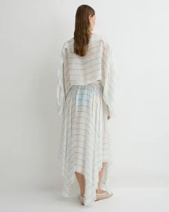 BONDI BORN Cover-ups|Skirts*Capri Silk Square Skirt - Smoke Stripe