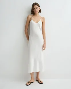 BONDI BORN Midi Dresses|Maxi Dresses*Como Long Bias Slip Dress - White