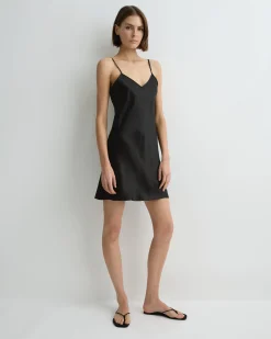 BONDI BORN Mini Dresses|Dresses*Como Short Bias Slip Dress - Black