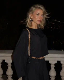 BONDI BORN Cover-ups|Tops*Cremona Kimono Top - Black