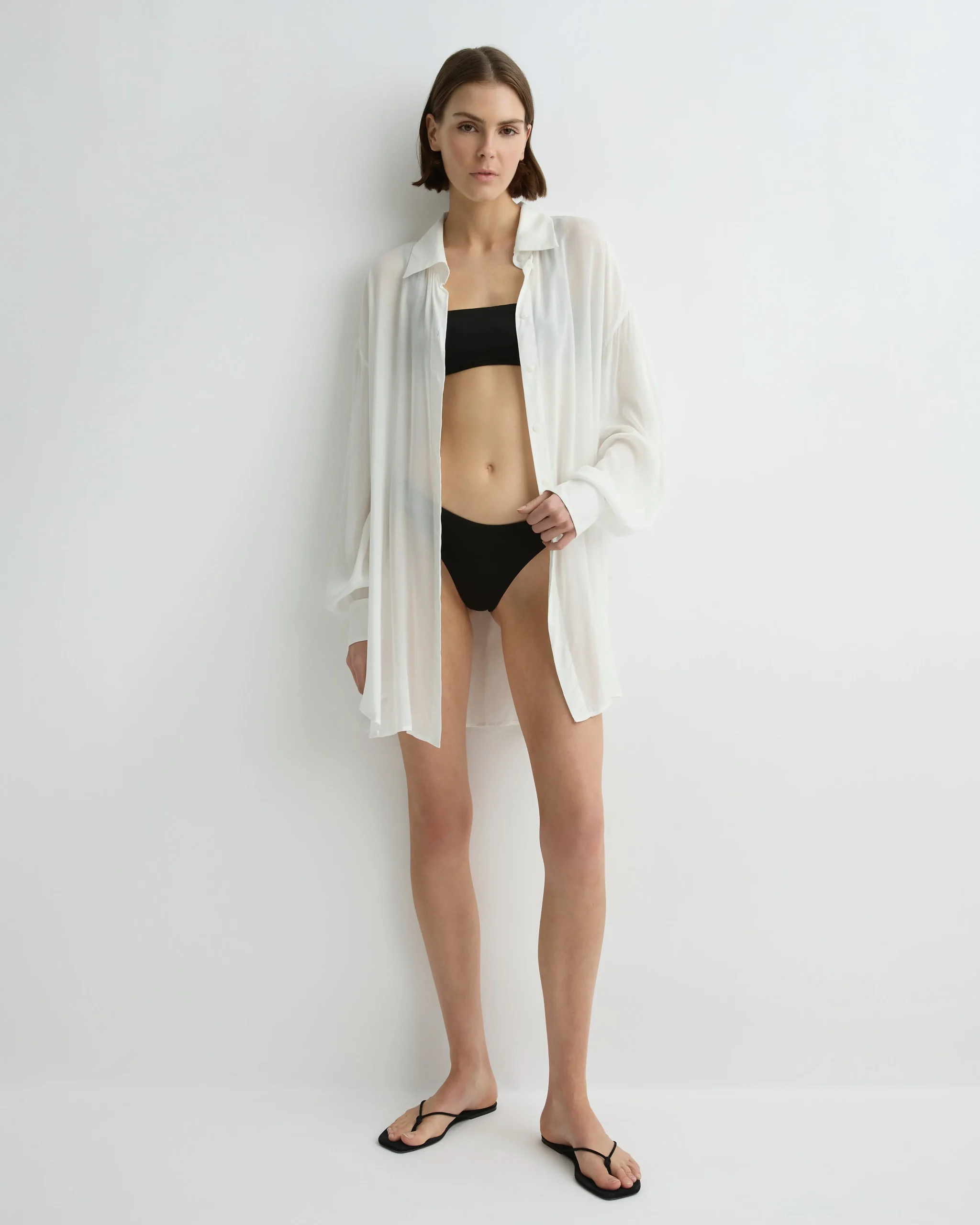 BONDI BORN Cover-ups|Tops*Cremona Oversize Shirt - White