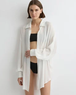 BONDI BORN Cover-ups|Tops*Cremona Oversize Shirt - White