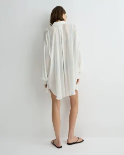BONDI BORN Cover-ups|Tops*Cremona Oversize Shirt - White