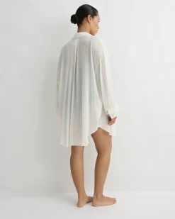 BONDI BORN Cover-ups|Tops*Cremona Oversize Shirt - White