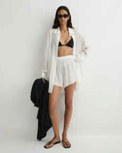 BONDI BORN Cover-ups|Tops*Cremona Oversize Shirt - White