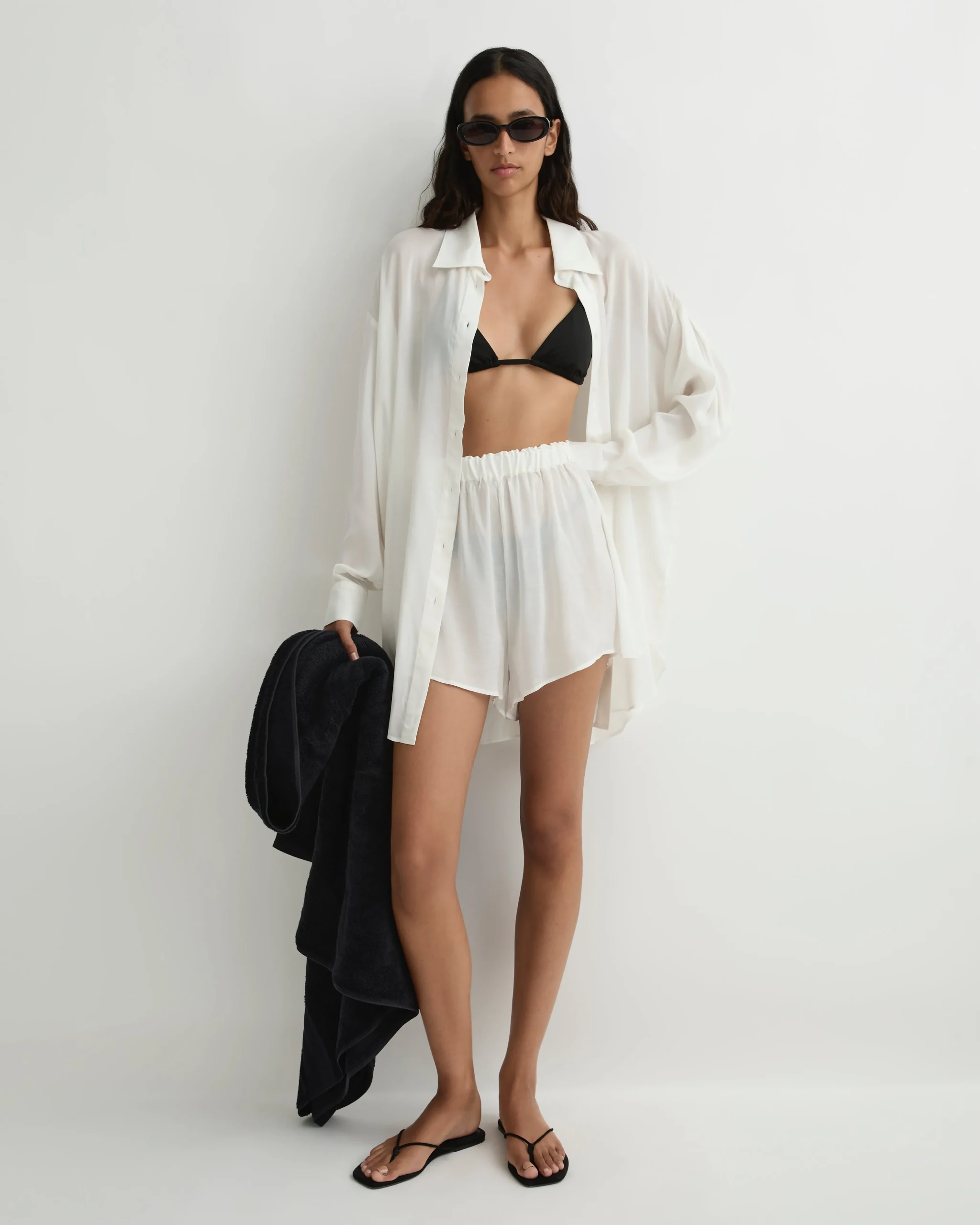 BONDI BORN Cover-ups|Tops*Cremona Oversize Shirt - White