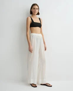 BONDI BORN Cover-ups|Pants & Shorts*Cremona Sheer Pant - White