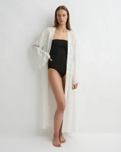 BONDI BORN Cover-ups*Cremona Tie-Front Maxi Coverup - White