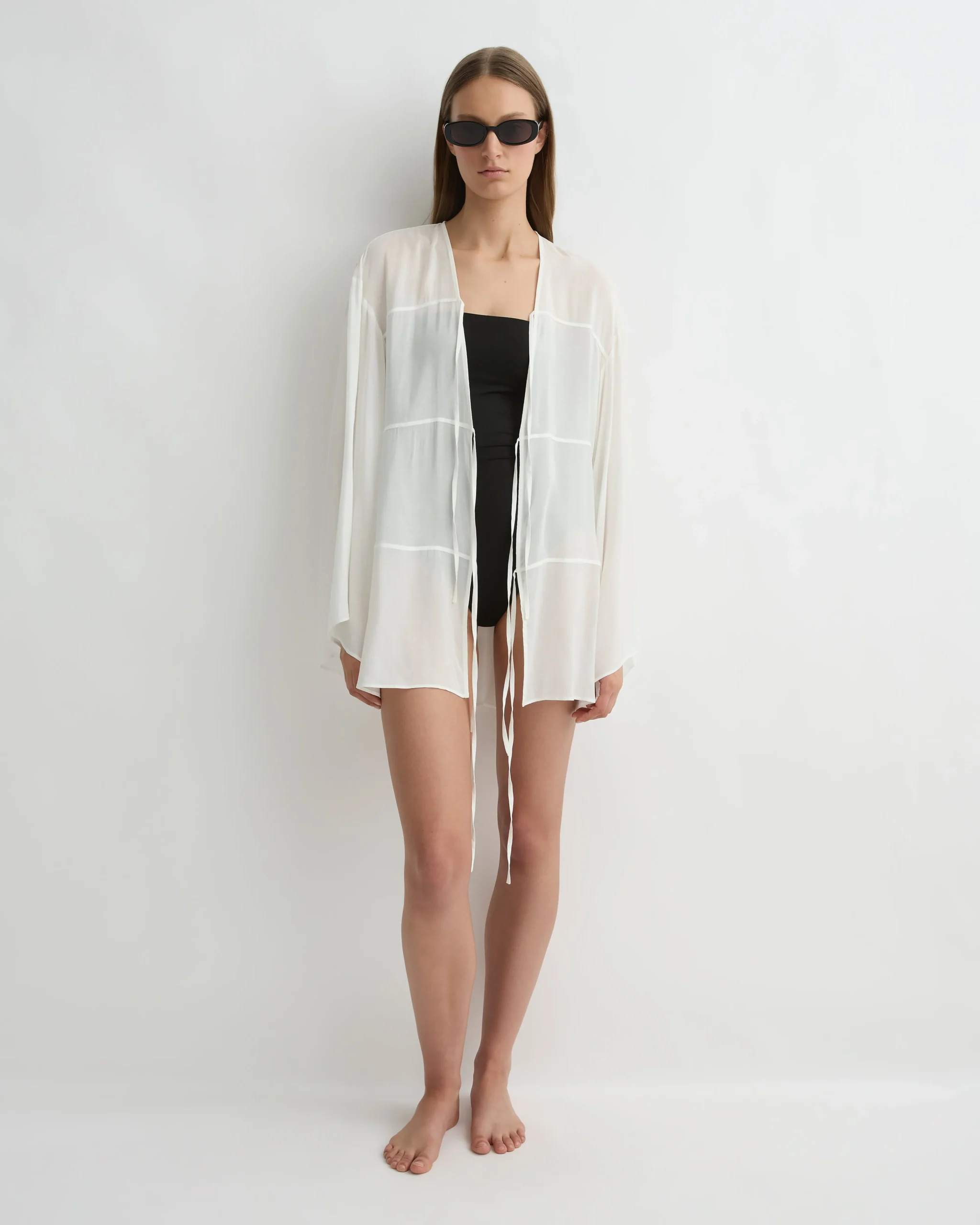 BONDI BORN Cover-ups*Cremona Tie-Front Mini Coverup - White