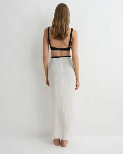 BONDI BORN Cover-ups|Skirts*Cremona Tie-Front Sarong - White