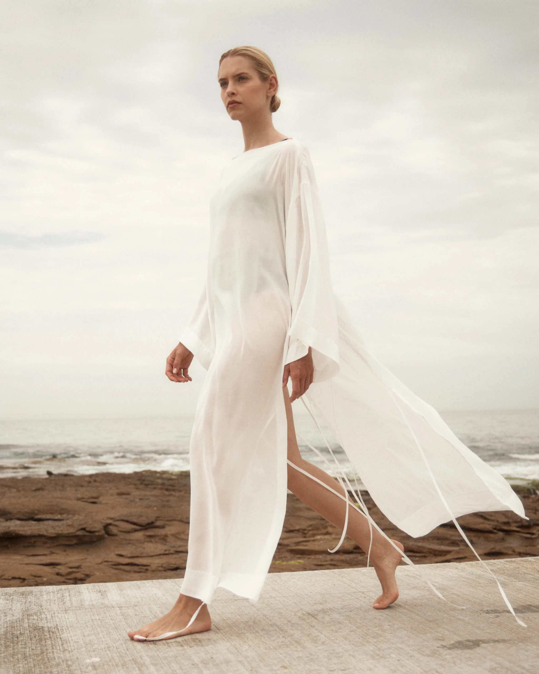 BONDI BORN Cover-ups|Dresses*Cremona Tie-Side Maxi Coverup - White