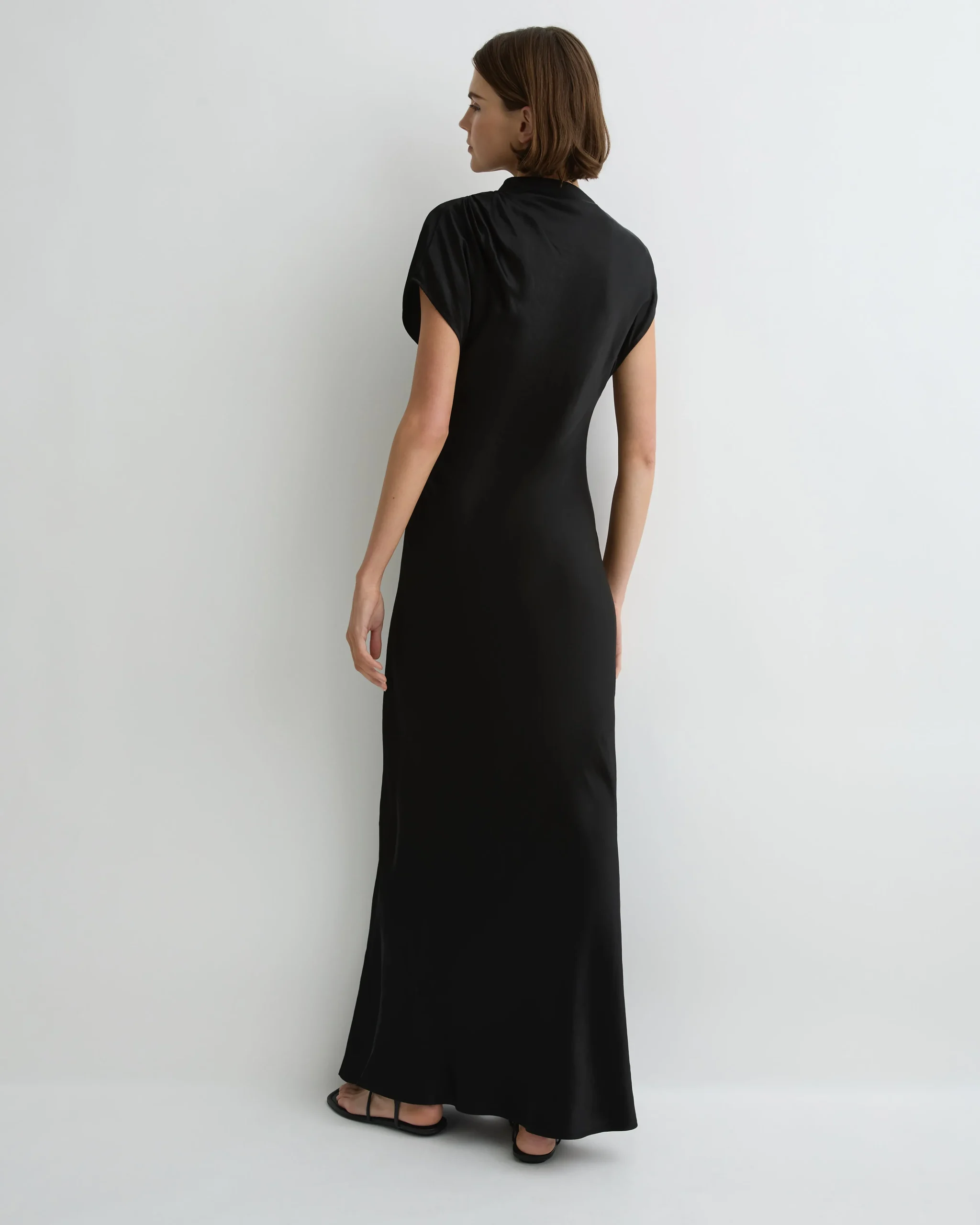 BONDI BORN Maxi Dresses|Dresses*Faro Draped Shoulder Bias Dress - Black