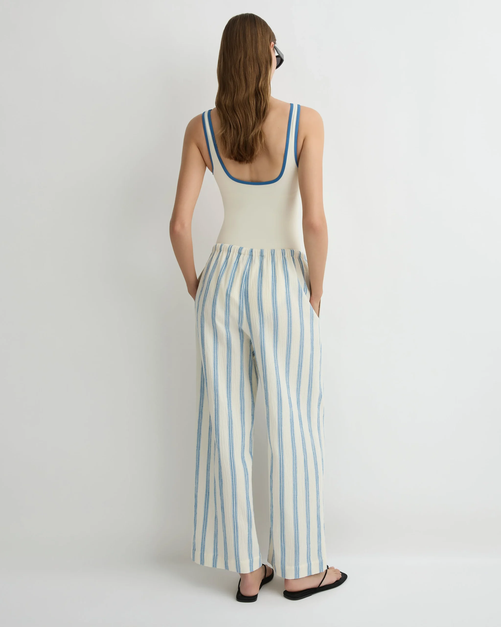 BONDI BORN Cover-ups|Pants & Shorts*Finn Drawstring Pant - Dusk Stripe