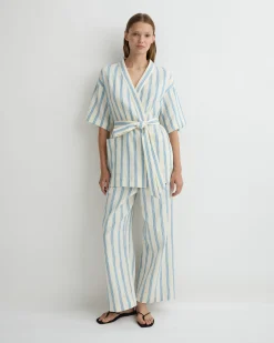 BONDI BORN Cover-ups|Pants & Shorts*Finn Drawstring Pant - Dusk Stripe