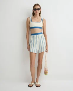 BONDI BORN Cover-ups|Pants & Shorts*Finn Short - Dusk Stripe