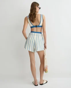 BONDI BORN Cover-ups|Pants & Shorts*Finn Short - Dusk Stripe