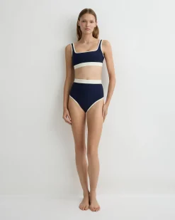 BONDI BORN Bikini Tops*Hayden Bikini Top - Navy & Pearl (Sculpteur®) navy-pearl