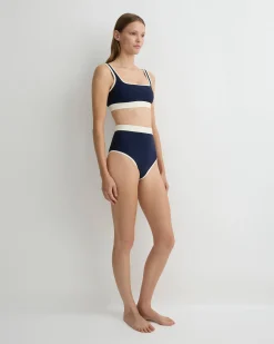 BONDI BORN Bikini Tops*Hayden Bikini Top - Navy & Pearl (Sculpteur®) navy-pearl