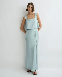 BONDI BORN Skirts|Matching Separates*Kobe Bias Maxi Skirt - Mist
