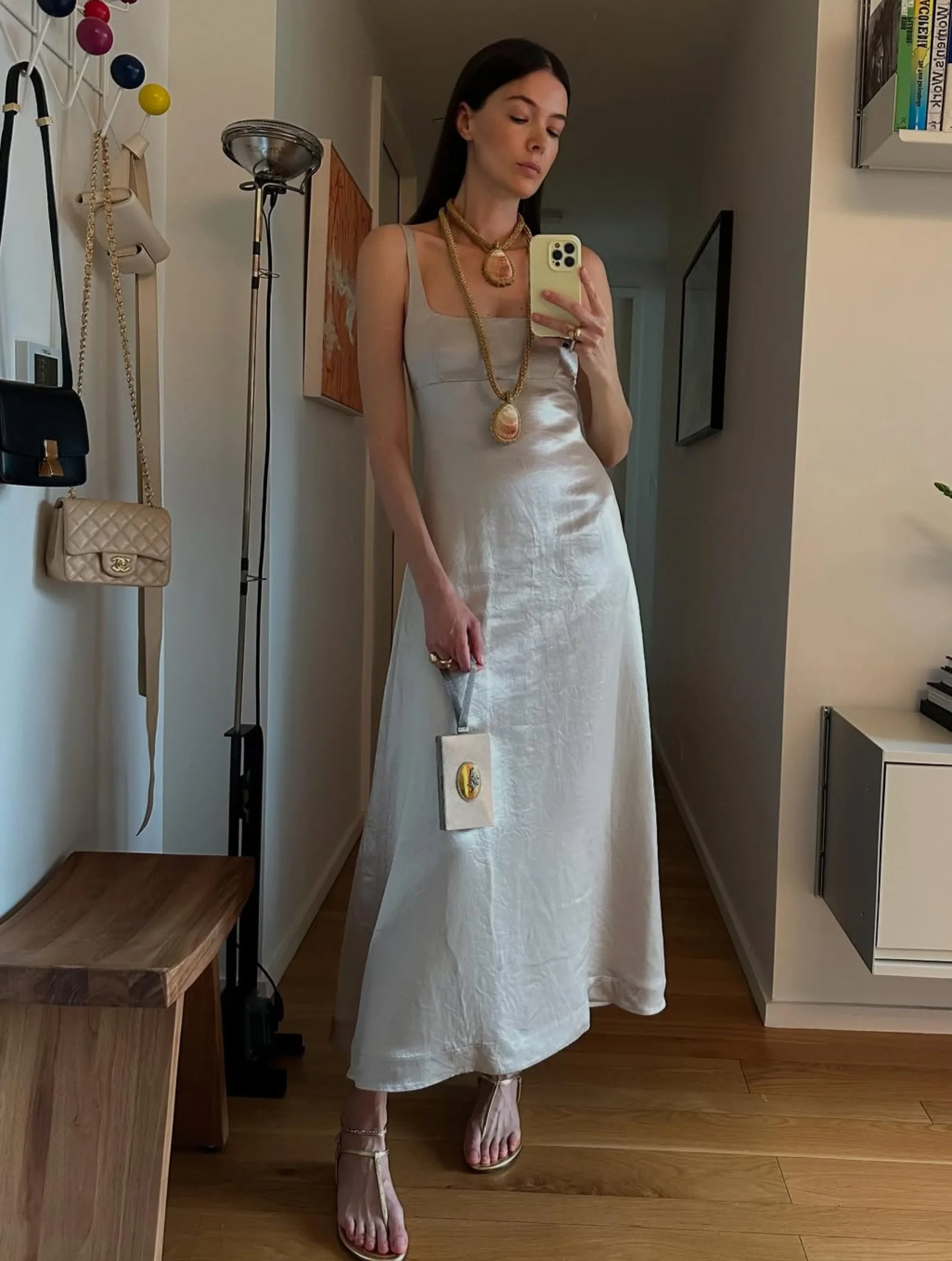 BONDI BORN Maxi Dresses|Dresses*Kobe Exposed Back Maxi Dress - Silver