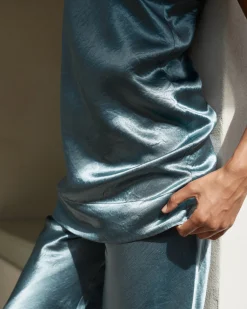 BONDI BORN Dresses|Mini Dresses*Kobe Mini Slip Dress - Steel Blue steel-blue