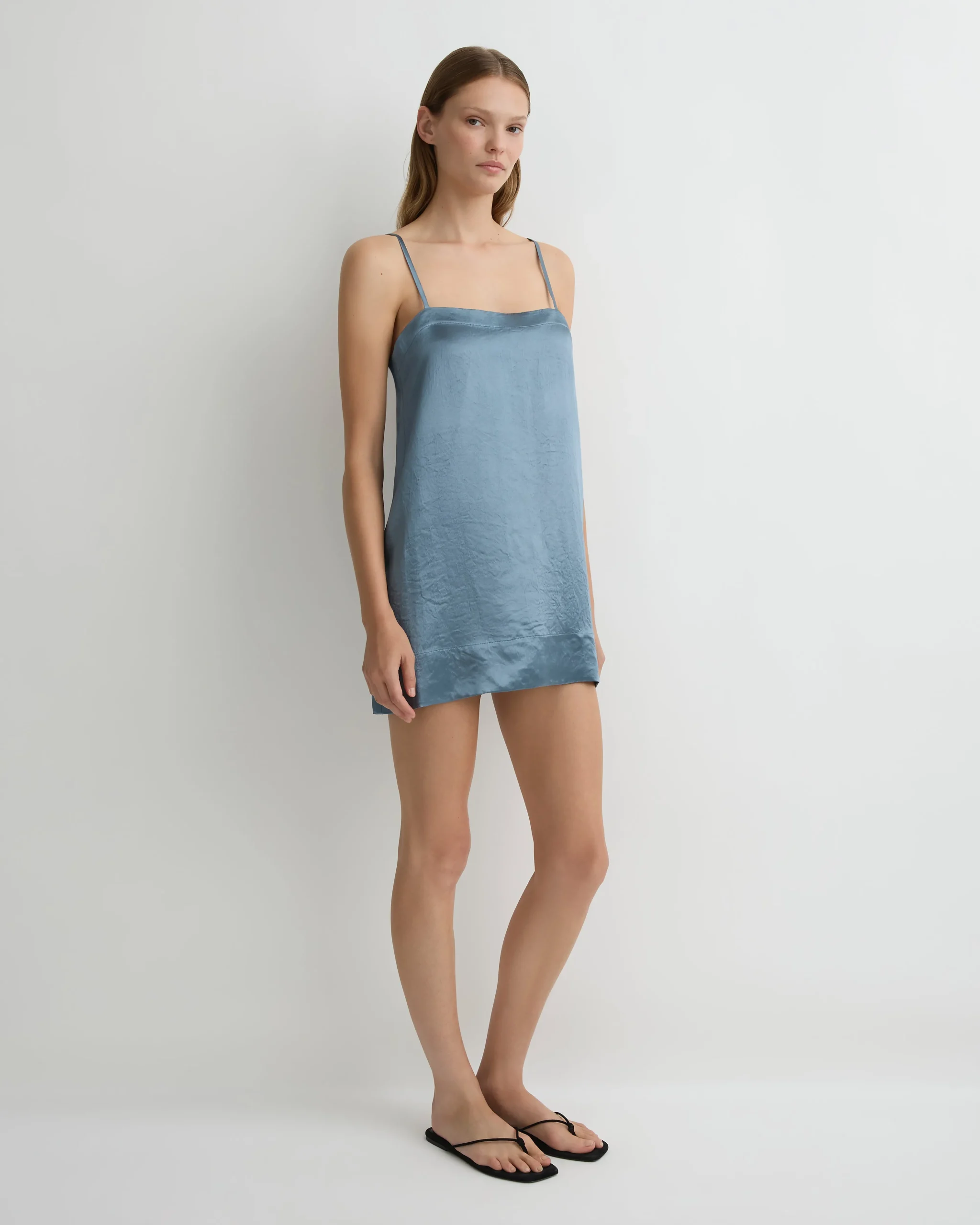 BONDI BORN Dresses|Mini Dresses*Kobe Mini Slip Dress - Steel Blue steel-blue
