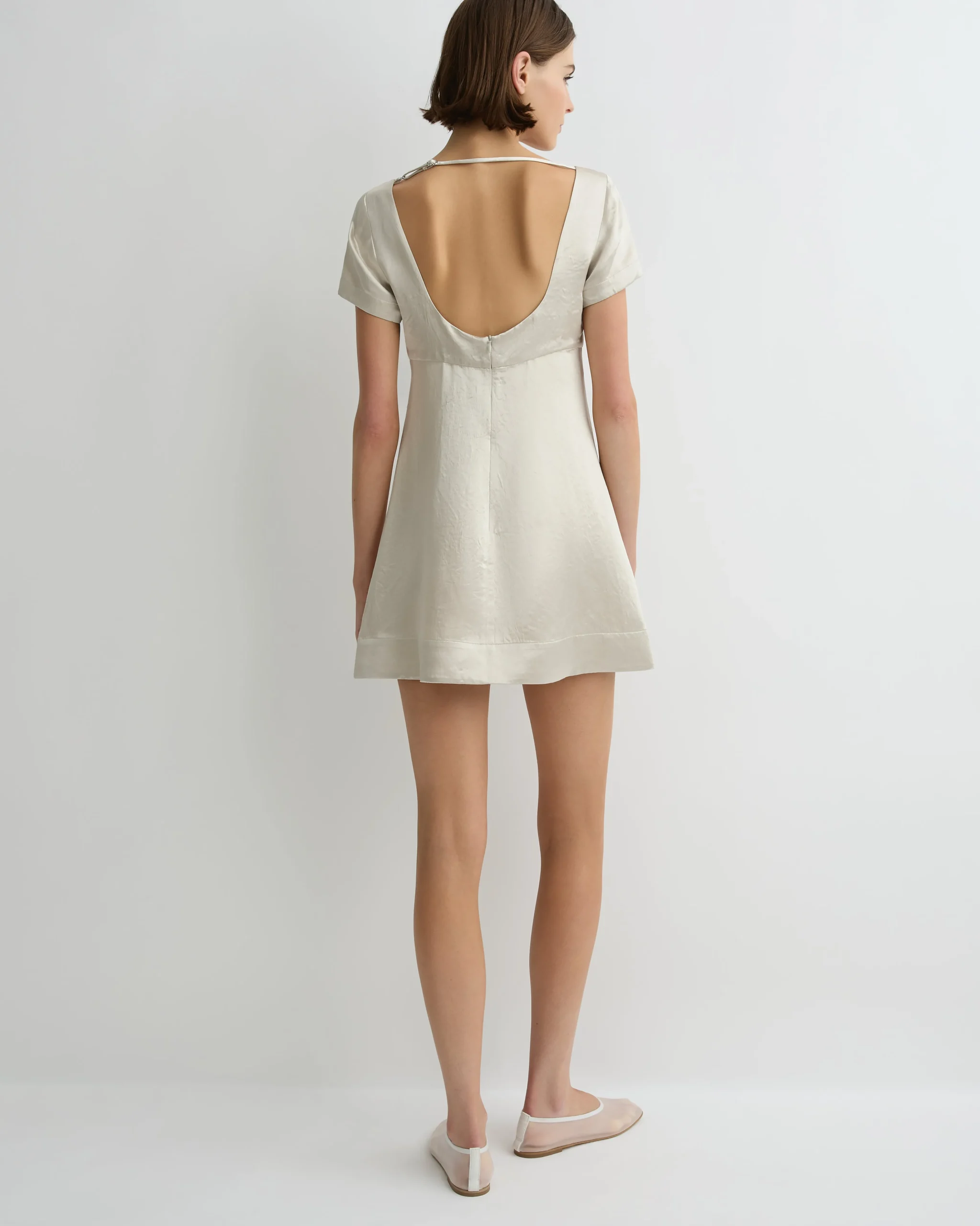 BONDI BORN Mini Dresses|Dresses*Kobe Short Sleeve Mini Dress - Silver