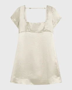 BONDI BORN Mini Dresses|Dresses*Kobe Short Sleeve Mini Dress - Silver