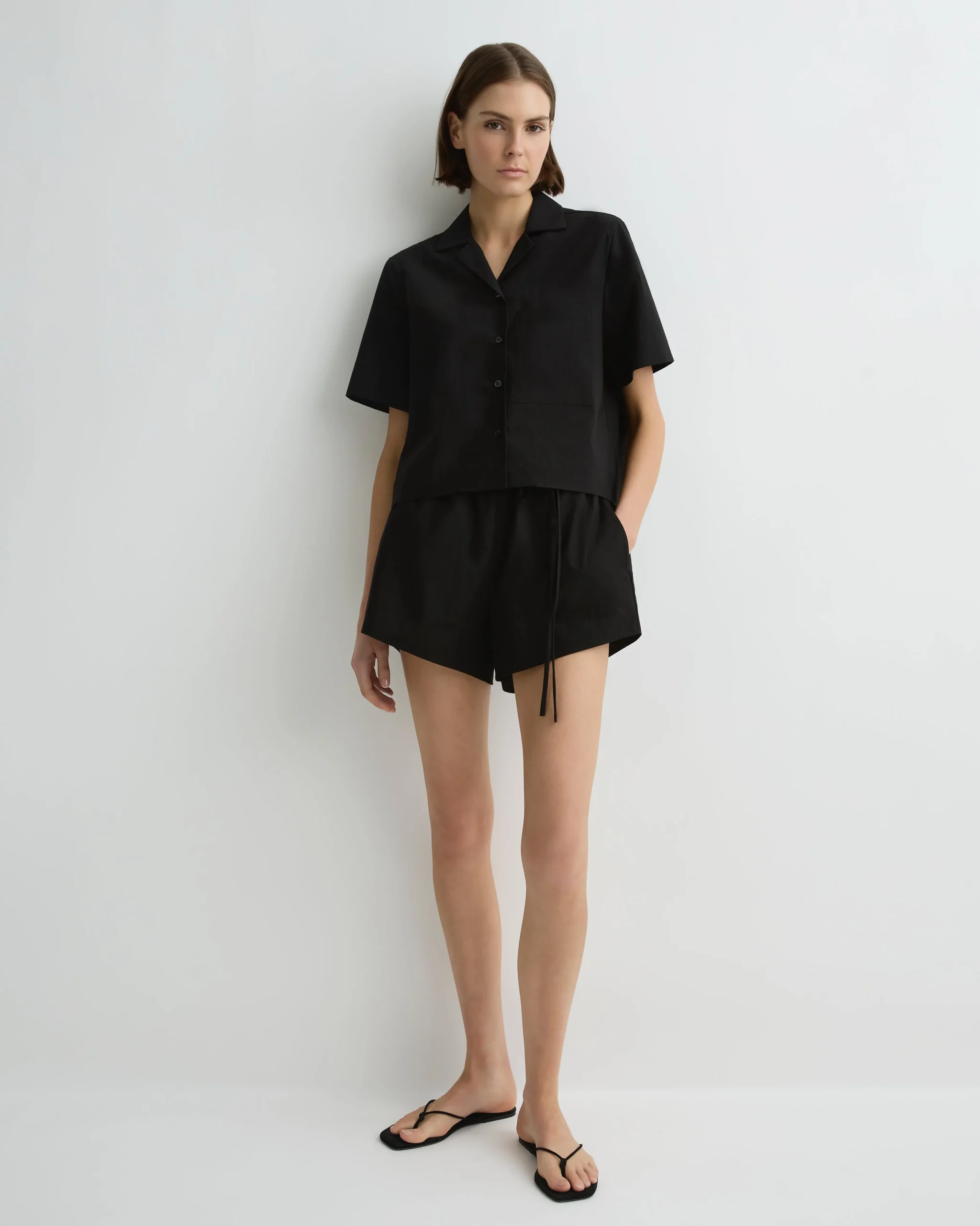 BONDI BORN Tops|Matching Separates*Kyoto Short Sleeve Shirt - Black