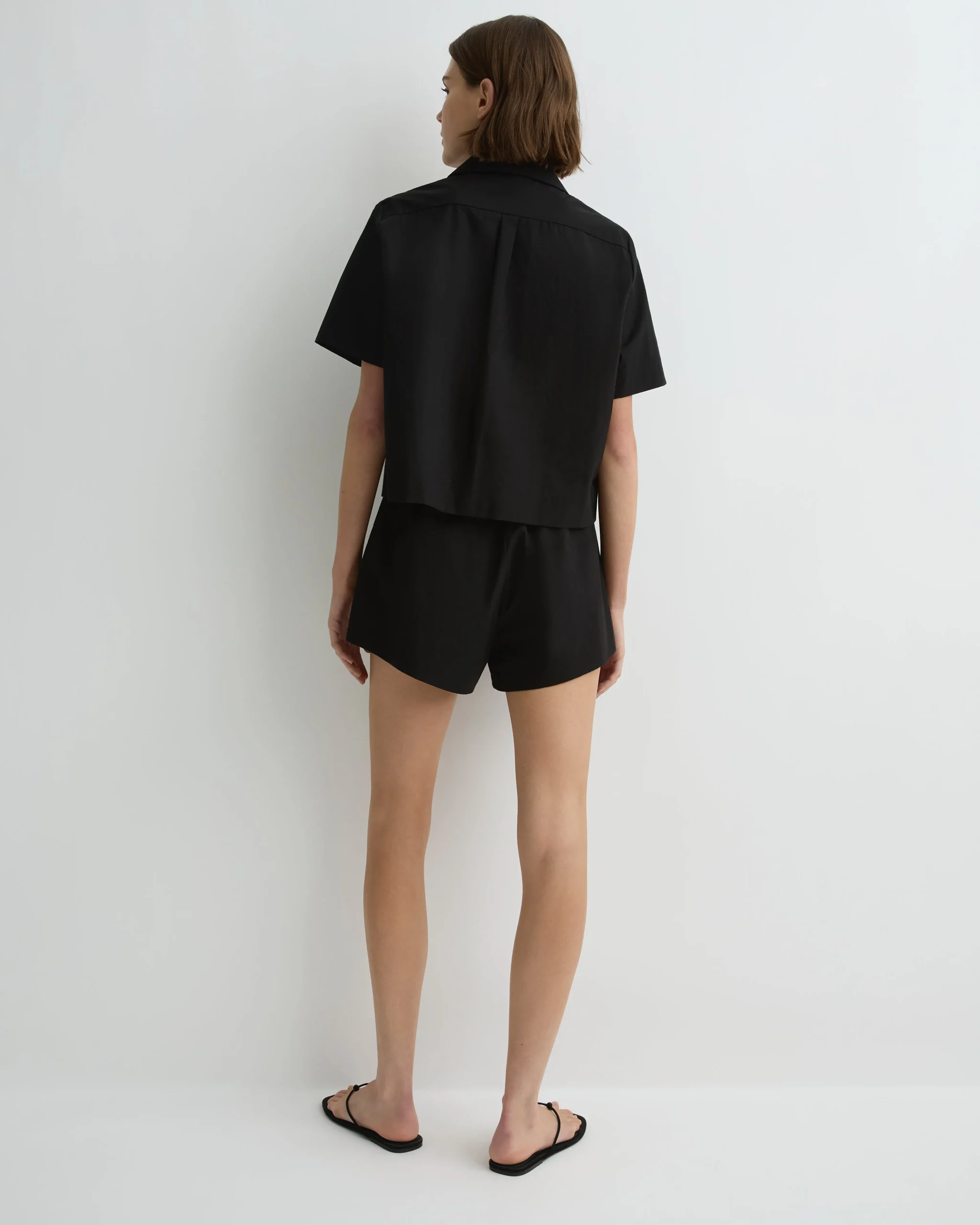 BONDI BORN Tops|Matching Separates*Kyoto Short Sleeve Shirt - Black