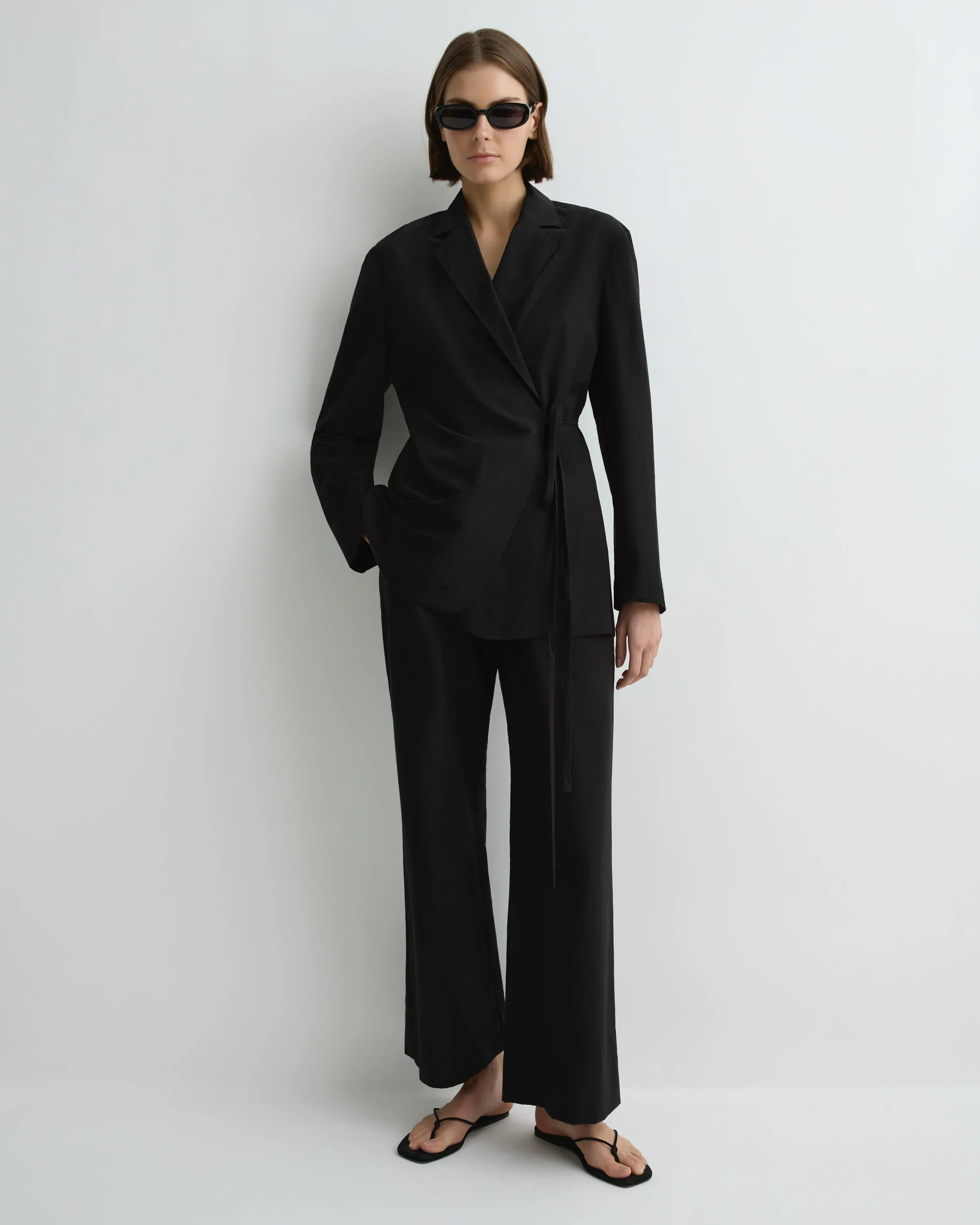 BONDI BORN Matching Separates|Tops*Kyoto Wrap Shirt - Black