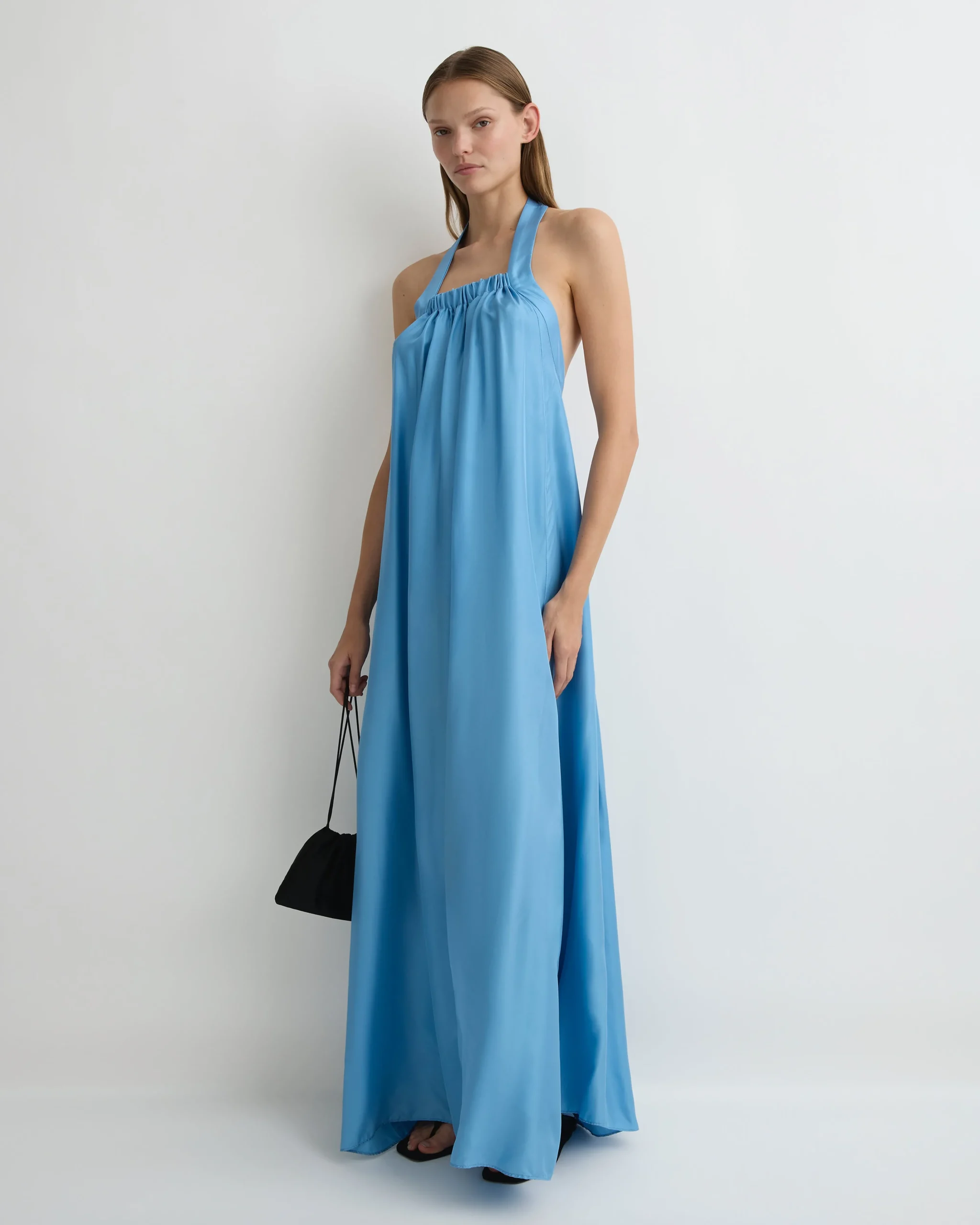 BONDI BORN Maxi Dresses|Dresses*Marfa Silk Halter Maxi Dress - Dusk