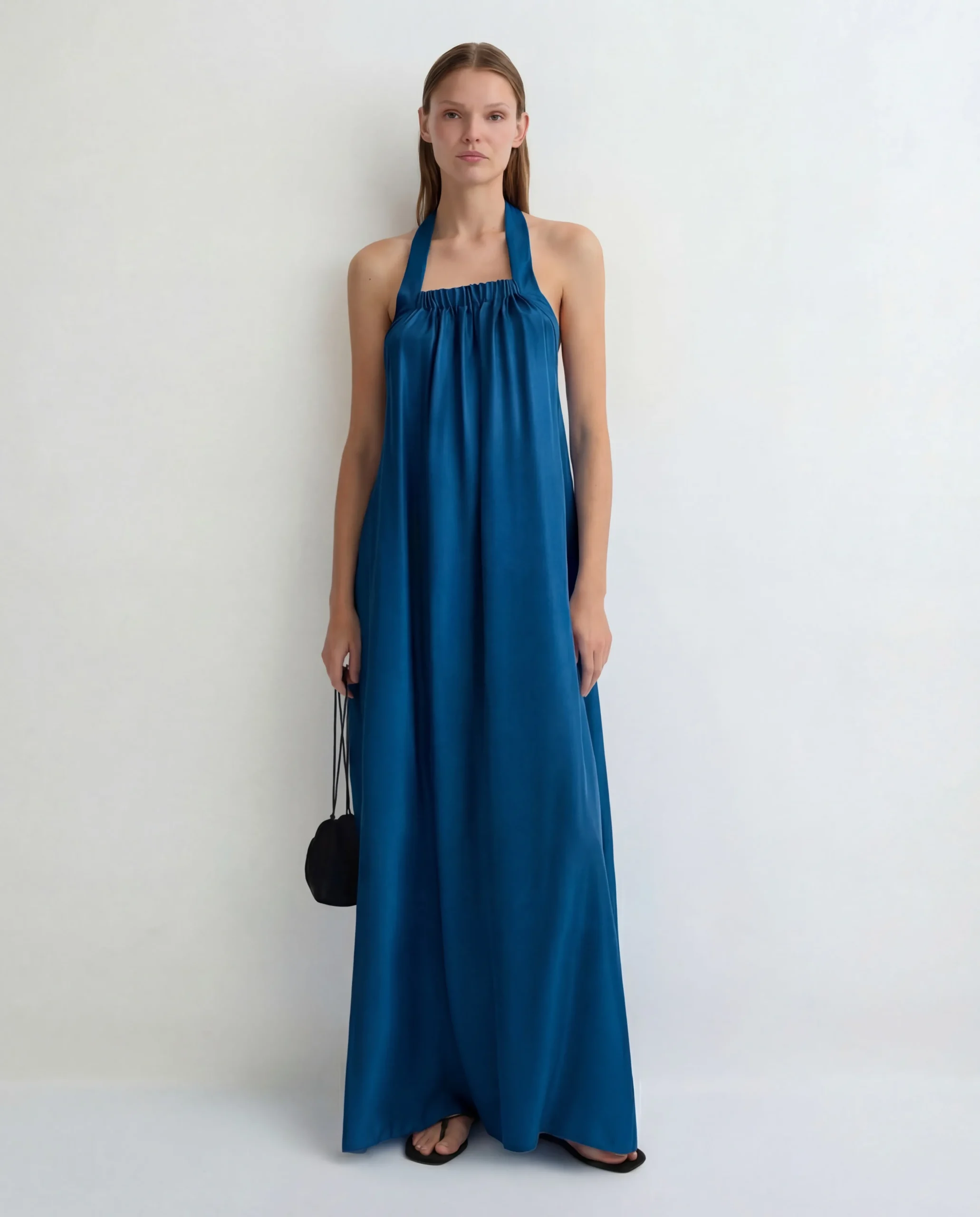BONDI BORN Maxi Dresses|Dresses*Marfa Silk Halter Maxi Dress - Tropico