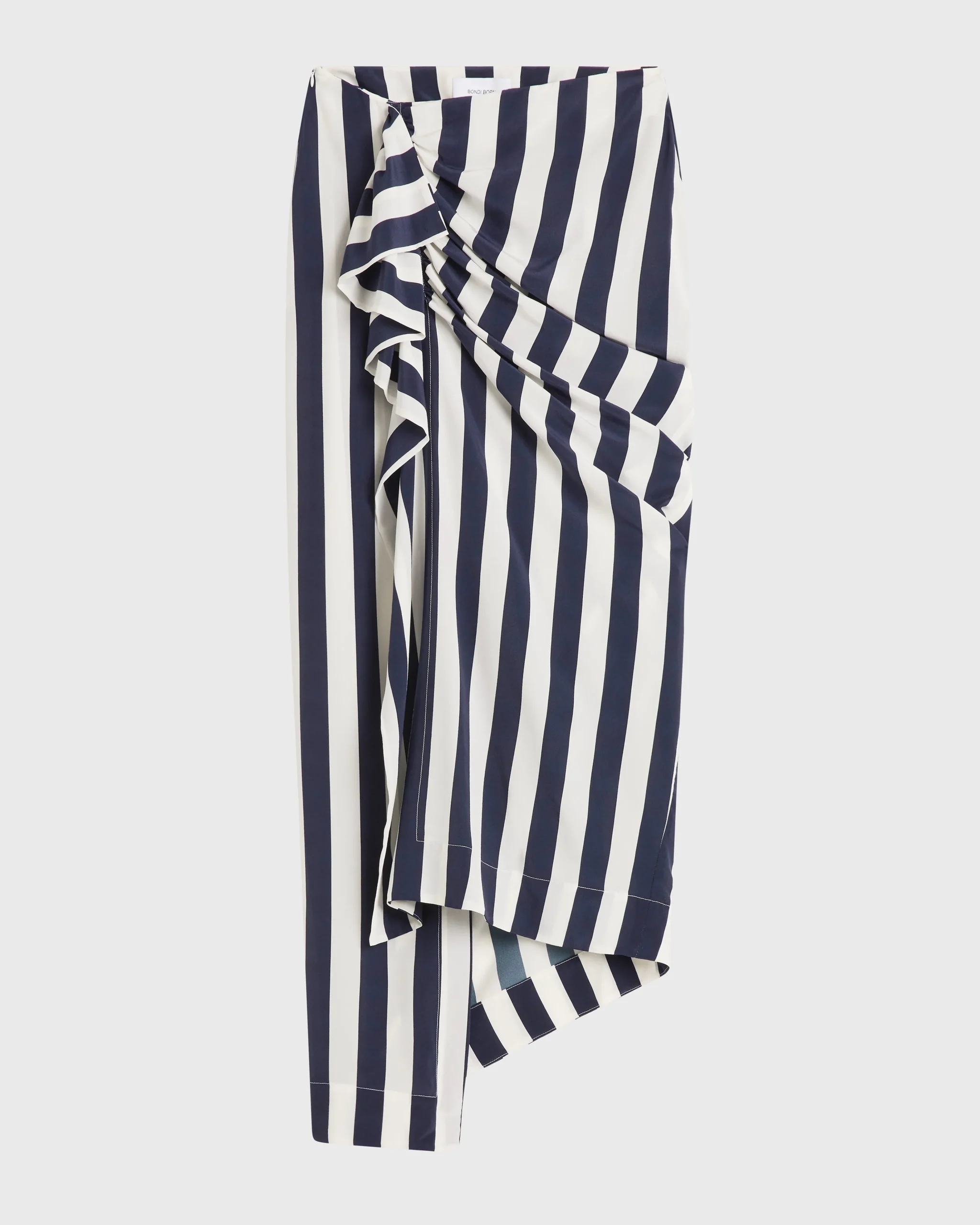 BONDI BORN Skirts|Matching Separates*Orta Silk Draped Skirt - Navy Stripe