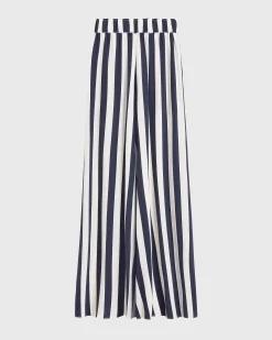 BONDI BORN Matching Separates|Pants & Shorts*Orta Silk Palazzo Pant - Navy Stripe
