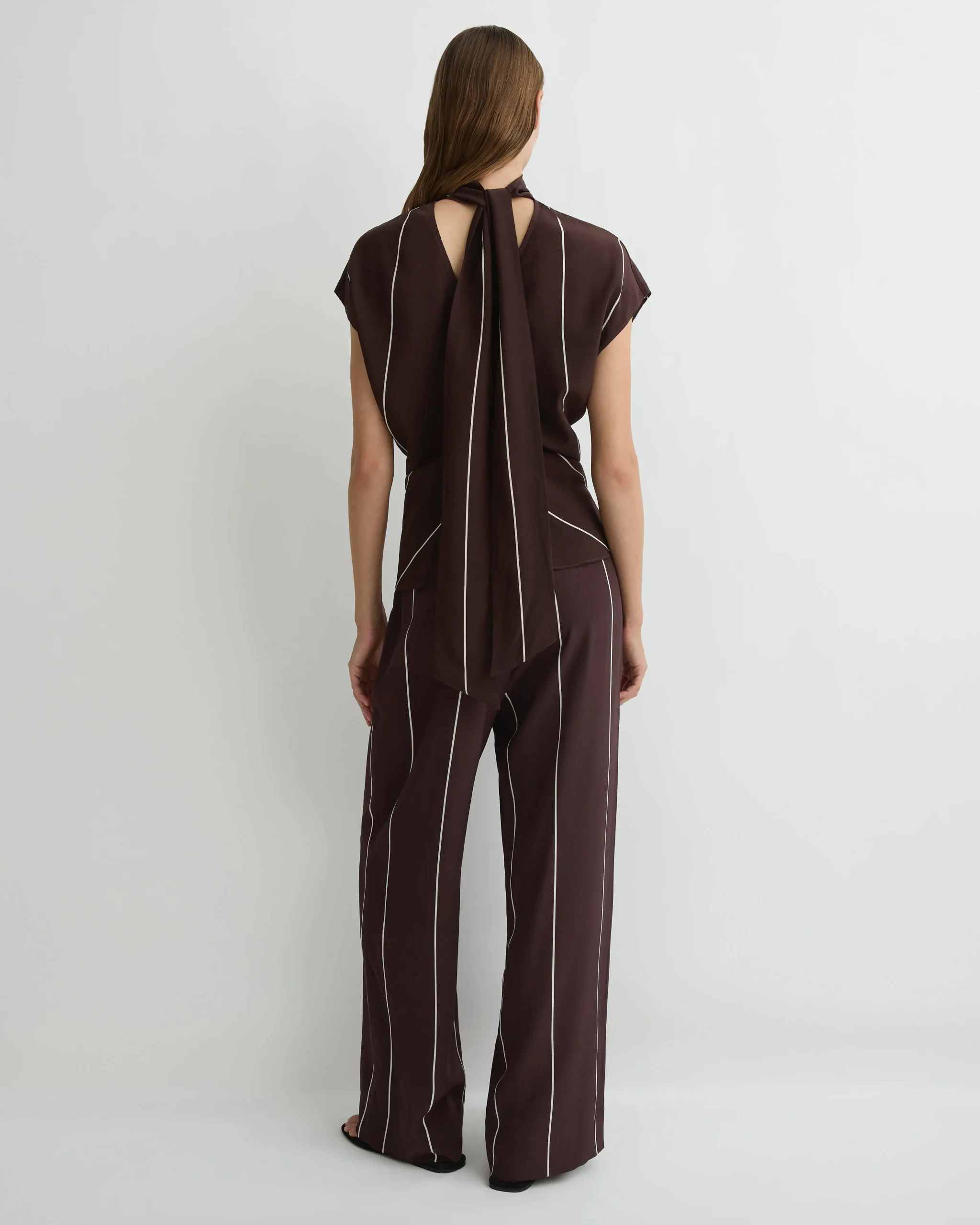BONDI BORN Pants & Shorts|Matching Separates*Orta Silk Pant - Mocha Stripe