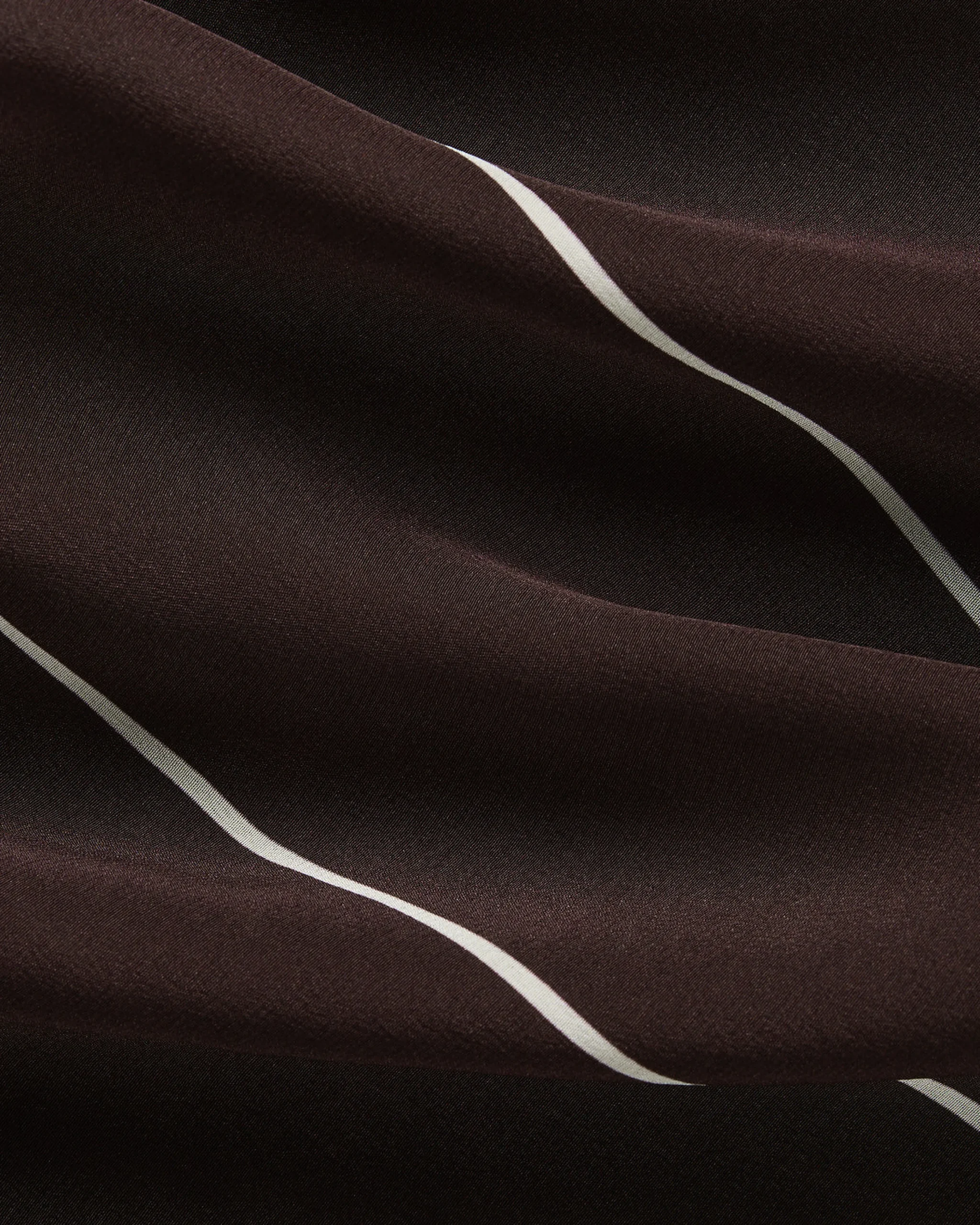 BONDI BORN Tops|Matching Separates*Orta Silk Tie Neck Top - Mocha Stripe