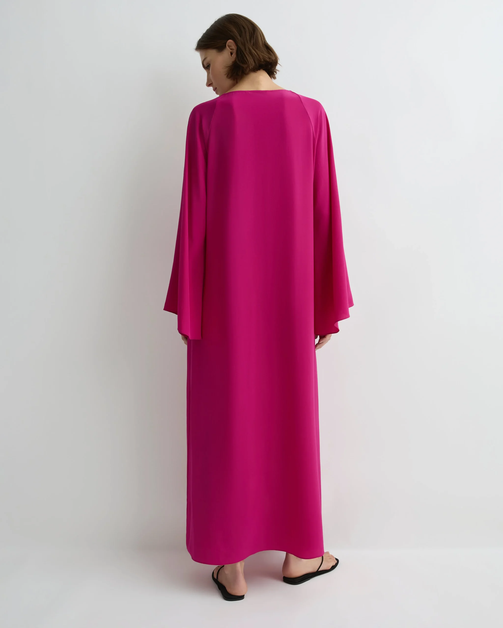 BONDI BORN Cover-ups|Maxi Dresses*Orta Silk Tie-Front Tunic - magenta