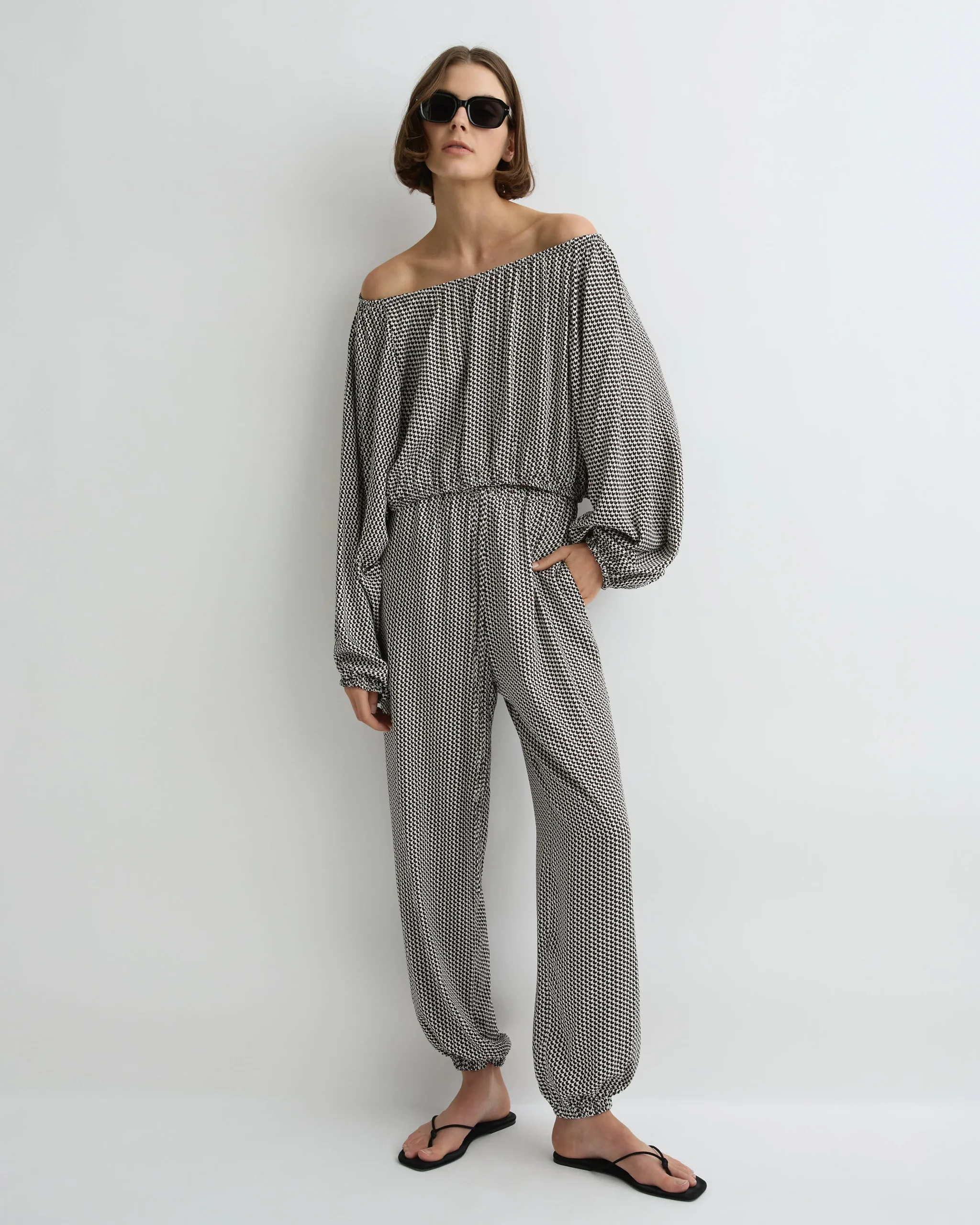 BONDI BORN Tops|Matching Separates*Salema Balloon Top - Mocha Dot mocha-dot